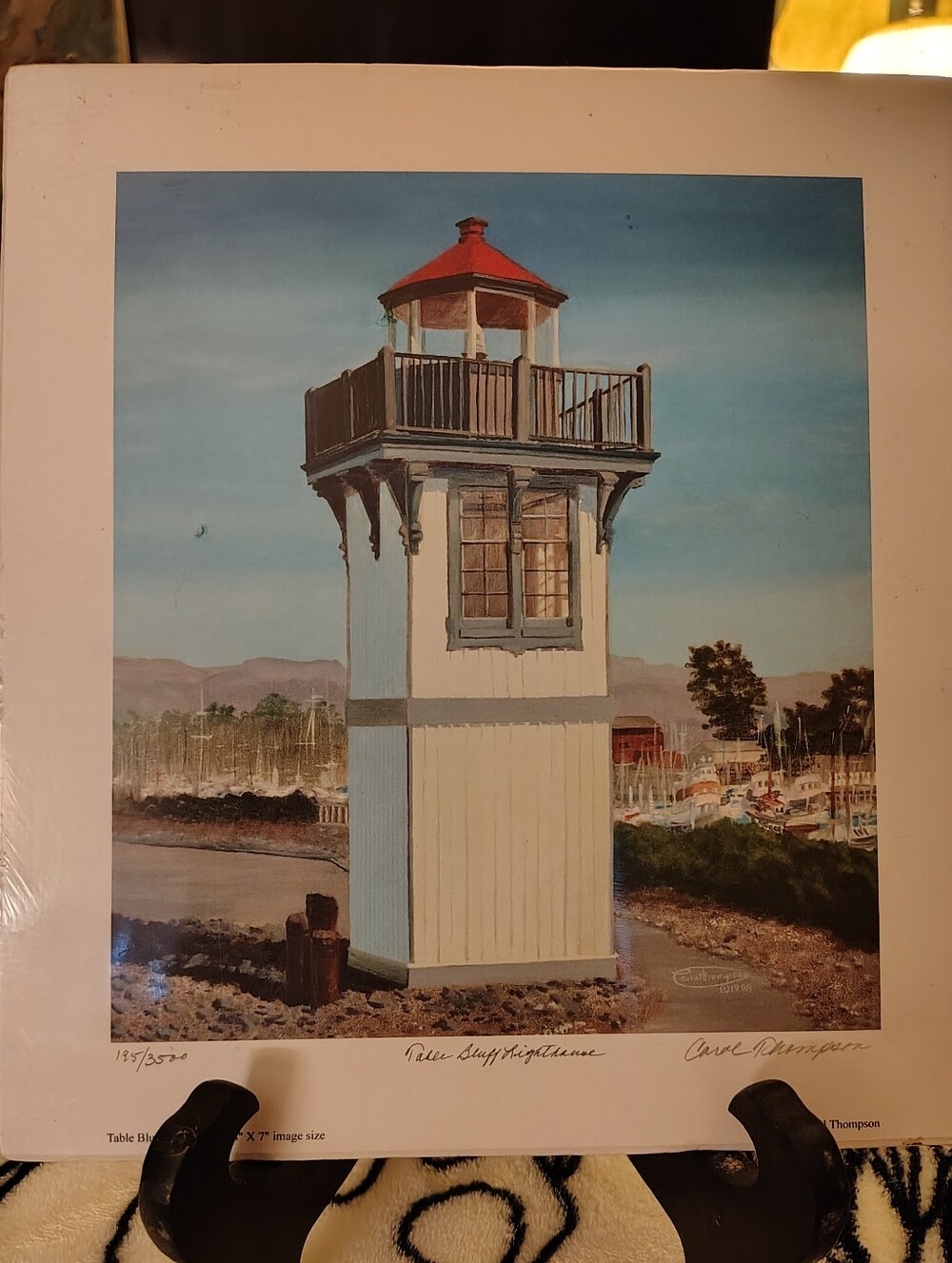 Carol Thompson Table Bluff Lighthouse Signed Limited Edition Vintage Art Print